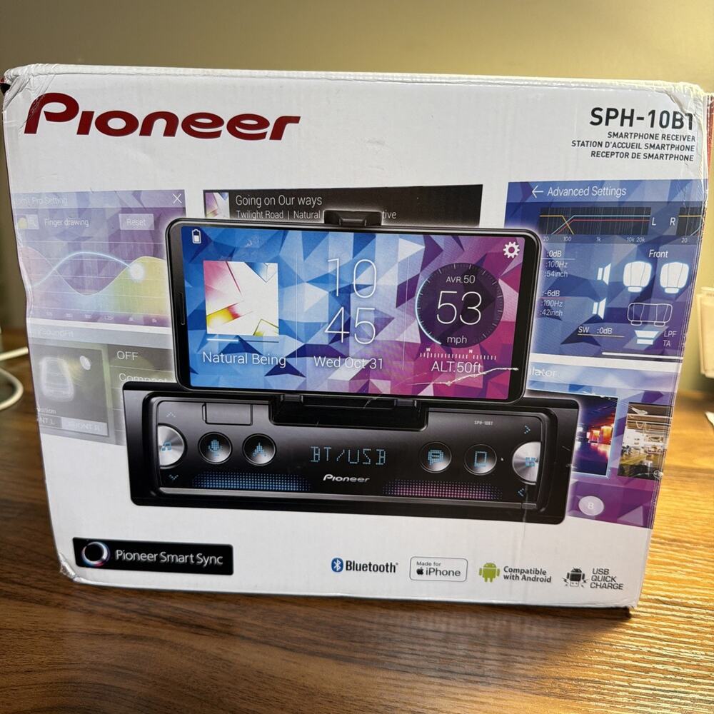 Pioneer SPH-10BT 1-Din Smart Sync Receiver,50W x 4 Output,13-Band EQ,AM/FM Radio